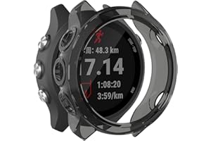MOTONG for Garmin Forerunner 245 Transparent TPU Protective Case - TPU Protective Case Cover Shell for Garmin Forerunner 245/ 245M(TPU Black)