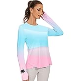 Blingfit Women's Workout Tops Long Sleeve Running Hiking Athletic Gym Shirts Lightweight UPF50+ UV Rash Guard Sun Protection