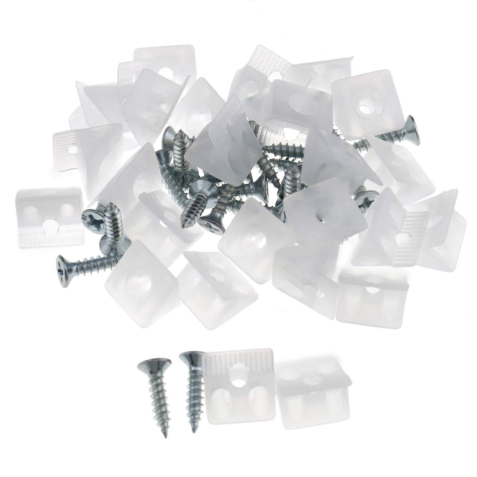 OTOTEC 25Pcs Furniture Chest Drawer Bottom Repair Fixing Mend Mending Fasten White