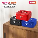 ACCURATE 6 Inch Steel Petty Safe Box with Lock & 2 Keys - Assorted Color view 5