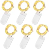 Jsdoin Fairy Lights 6 Pack 2m 20 LED Copper Wire Battery Operated Warm White
