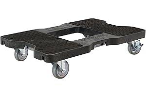 SNAP-LOC, Heavy Duty Moving Dolly 4 Wheels, 1,500 lb, OPS Dollies for Moving Cargo with Steel Frame, E Strap Attachment Included, Made in USA, Black