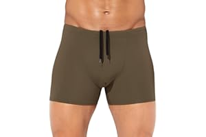 Casey Kevin Men's Tight Swim Trunks Sexy Square Leg Swim Briefs Mens Swimsuit Quick-Dry Athletic Bathing Suit Swimwear