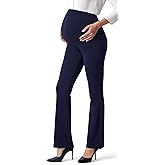 AFITNE Women’s Flare Maternity Pants for Work Over The Belly with Pockets 29”/ 31” Soft Bootcut Pregnancy Casual Dress Pants
