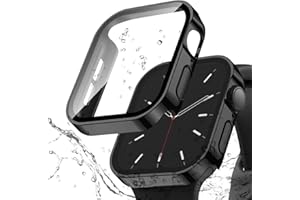 Waterproof Hard Case Compatible with Apple Watch Case 44mm Series 6/5/4/SE with Built-in Screen Protector, Hard PC Case Strai