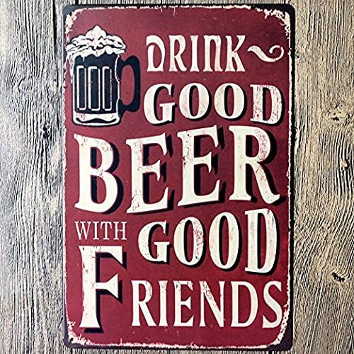 DWE Bar Poster, Metal Vintage Personalised Beer Advertising Poster Sign Plauqe Wall Decor Retro Bar Pub (Red) - Image 3
