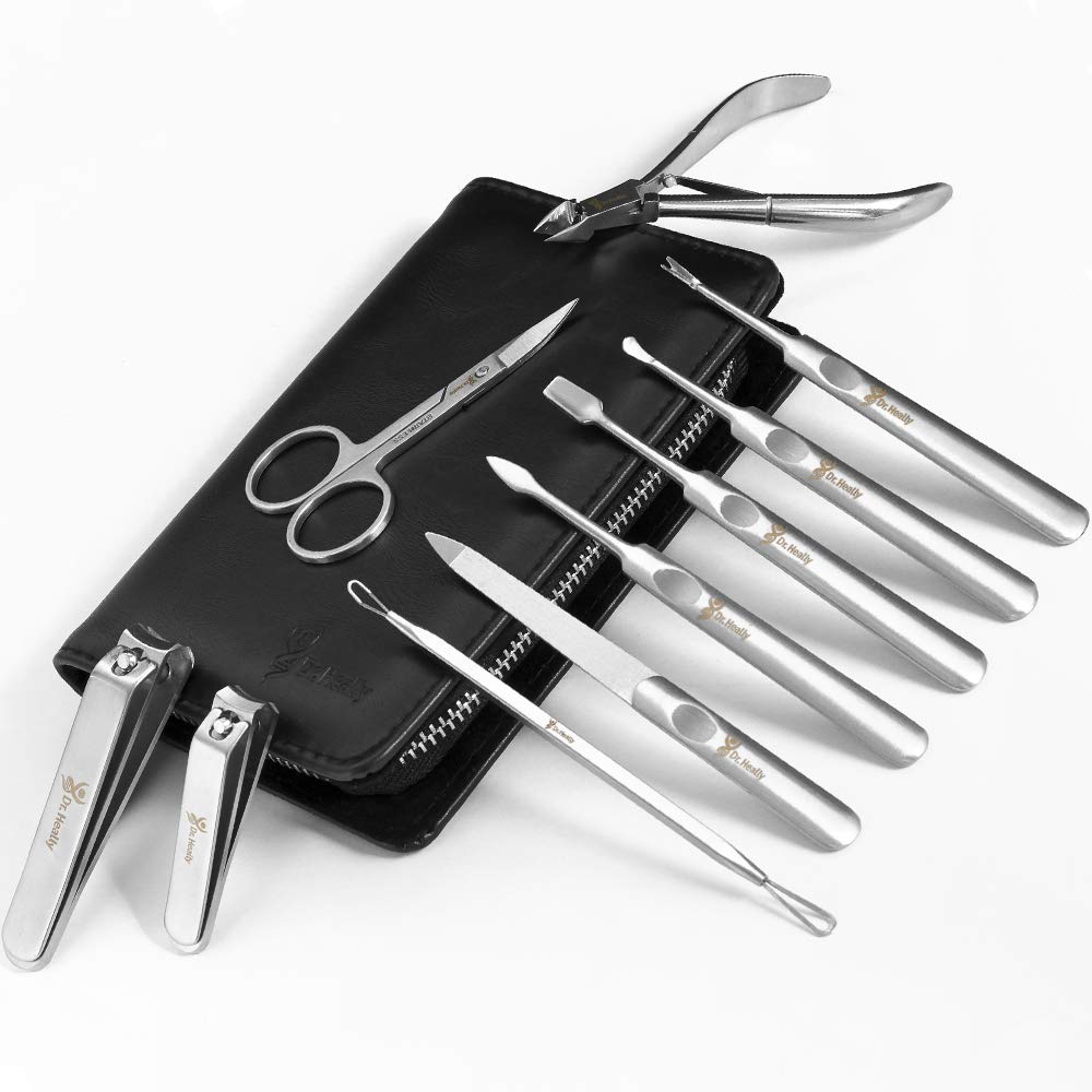 Manicure Set for Men – Pedicure Kit for Women – Manicure Kit stainless steel – Pedicure Tools with a leather case – Professional pedicure set – Mens Manicure Tools Black : Beauty