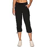 RBX Active Women's Cargo Capri Pant with Pockets Fashion Lightweight Woven with Drawstring