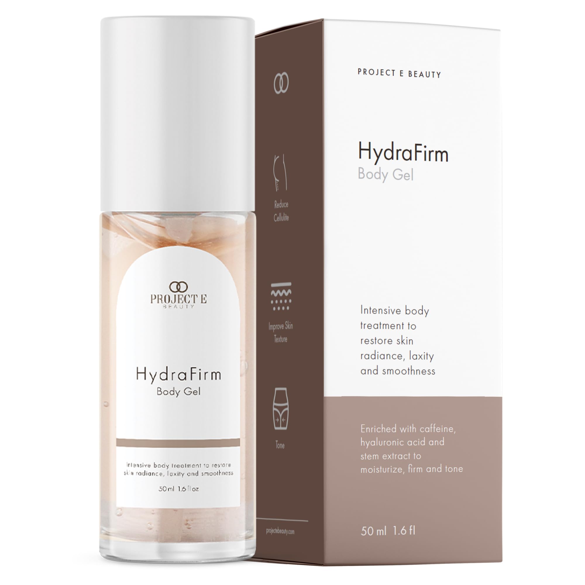 HydraFirm Body Gel by Project E Beauty | Firming and Sculpting | Reduce Cellulite | Body Shaping & Contouring | Tightens & Firms | Loose and Sagging Skin | 50ml