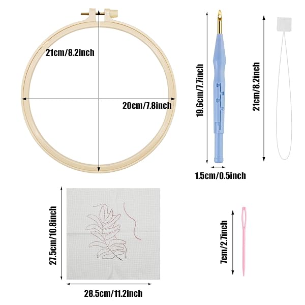 ALLAZONE 3 SET PUNCH NEEDLE EMBROIDERY KITS, PUNCH NEEDLE KITS FOR ADULTS BEGINNER WITH SUNFLOWER PATTERN, INSTRUCTION, PLASTIC HOOP, YARN AND EMBROIDERY HANDLE NEEDLE PEN