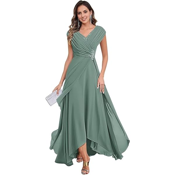 green emerald velvet dress Off The Shoulder Dusty Sage Pleats Mother of The Bride Dress main image 1