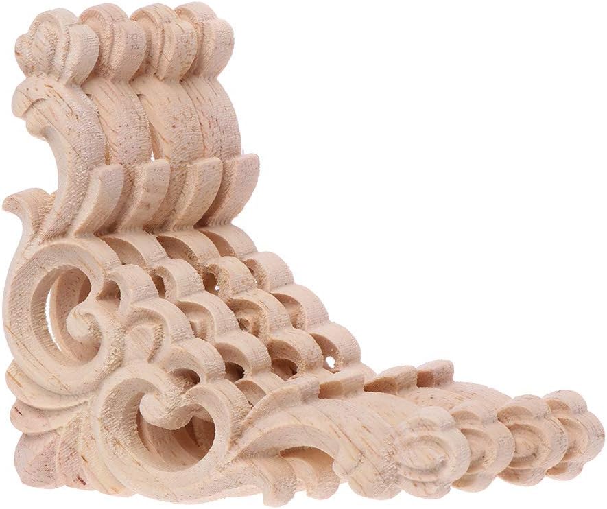 4 Holzschnitz-Applikationen – Rosen-Muster, 8x8 Cm, Für Möbel, Türen, Schränke Als Dekoration