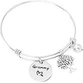 Kivosliviz Grammys Gifts for Grandma Bracelet for Grandmothers Women Best Grammy Gifts for Grammie Grandmother Bangle Bracelet