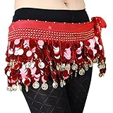 HOTER® Multi-Row Paillettes Gold Coins Belly Dance Wrap & Hip Scarf, Lively Style