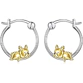 VONALA Cute Animal Hoop Earrings 925 Sterling Silver Jewelry Birthday Gifts for Women