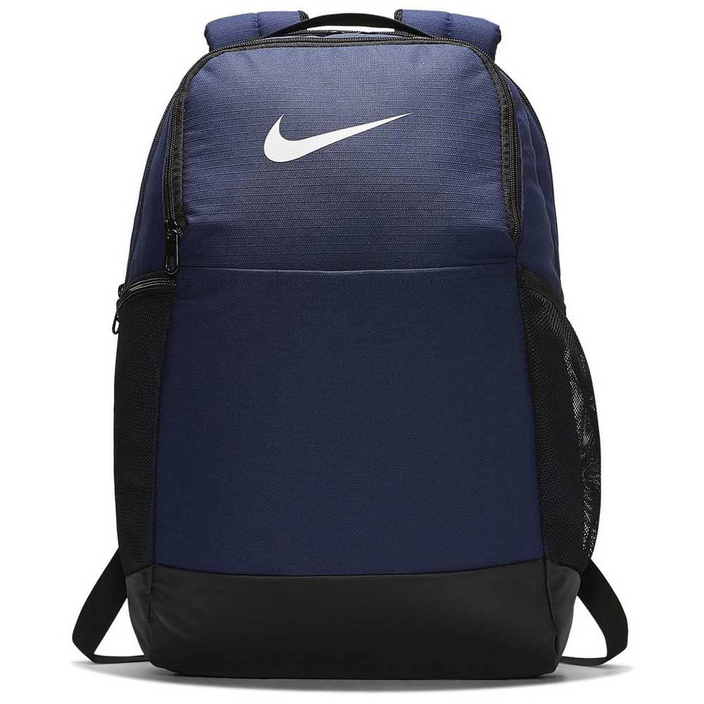 Nike Brasilia Medium Training Nike Backpack for Women and Men with Secure Storage & Water Resistant Coating, Midnight Navy/Black/White
