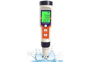 GISNPA Digital PH Water Tester, 5 in 1 PH/TDS/EC/Salt/Temp Meter, 0.01 High Accuracy PH Meter, Salinity Meter and PH Tester for Drinking Water, Hydroponics, Aquarium & Swimming Pool