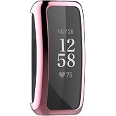BabyValley Case Compatible with Fitbit Inspire 2/Inspire 3 Full Coverage Screen Protector Soft TPU Plated Bumper Shell Protective Cover for Inspire 3/Inspire 2 (Pink)