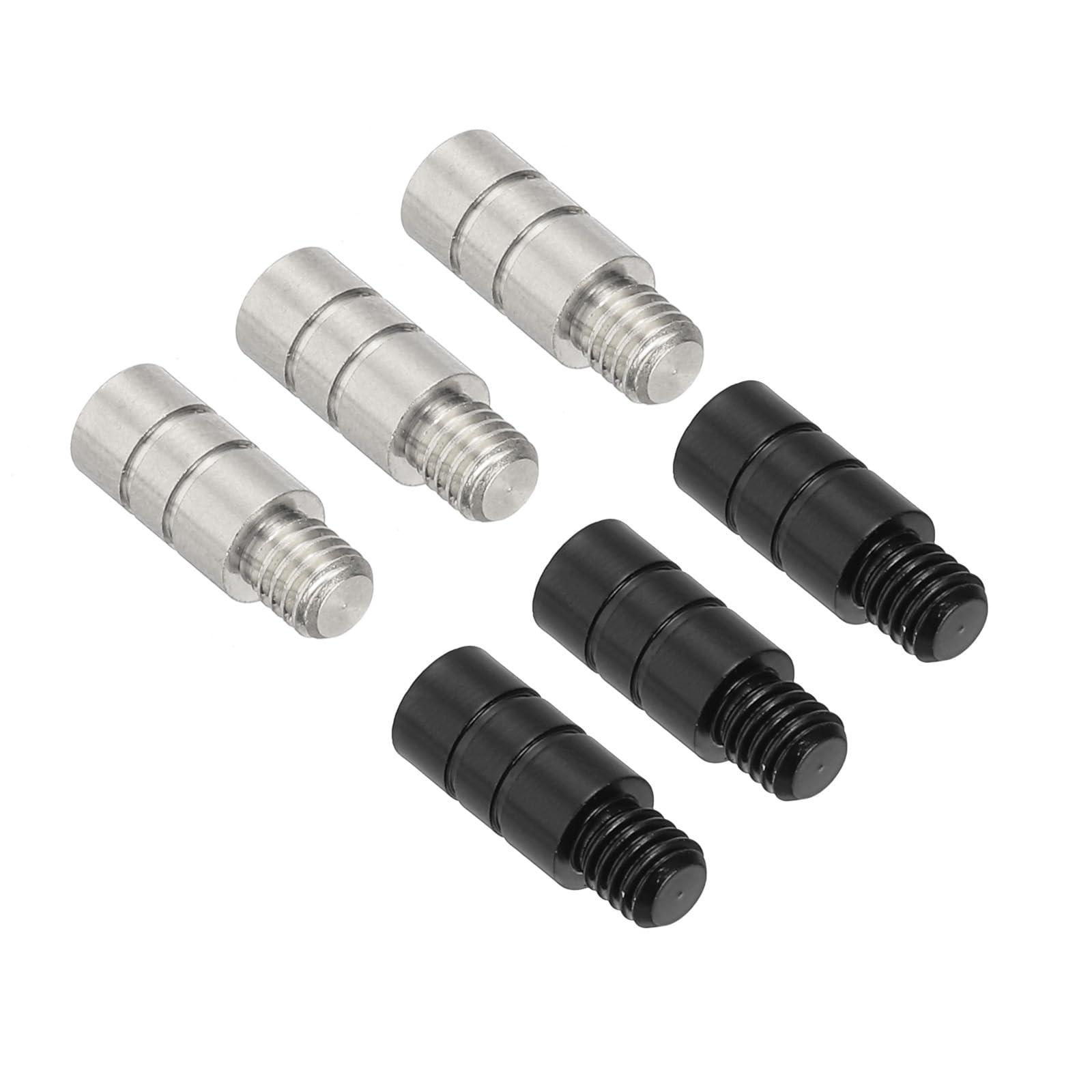 PATIKIL 2g Dart Weights, 6Pcs Brass Add Accentuator 2BA Thread for Dart Counter Weight Accessories, Silver Tone Black