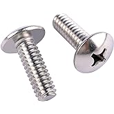 KOSJETHAS #8-32 x 1/2" Truss Head Phillips Machine Screws, 304 Stainless Steel 18-8, UNC Full Machine Thread, Bright Finish, 