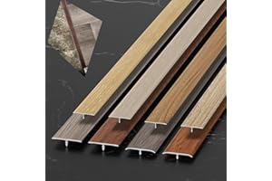 ZYXQQJ T-Molding Floor Transition Strip With Wood Grain Finish - Self-Adhesive Carpet Edge Strip for Gap (Light Oak, W3.3cm/1