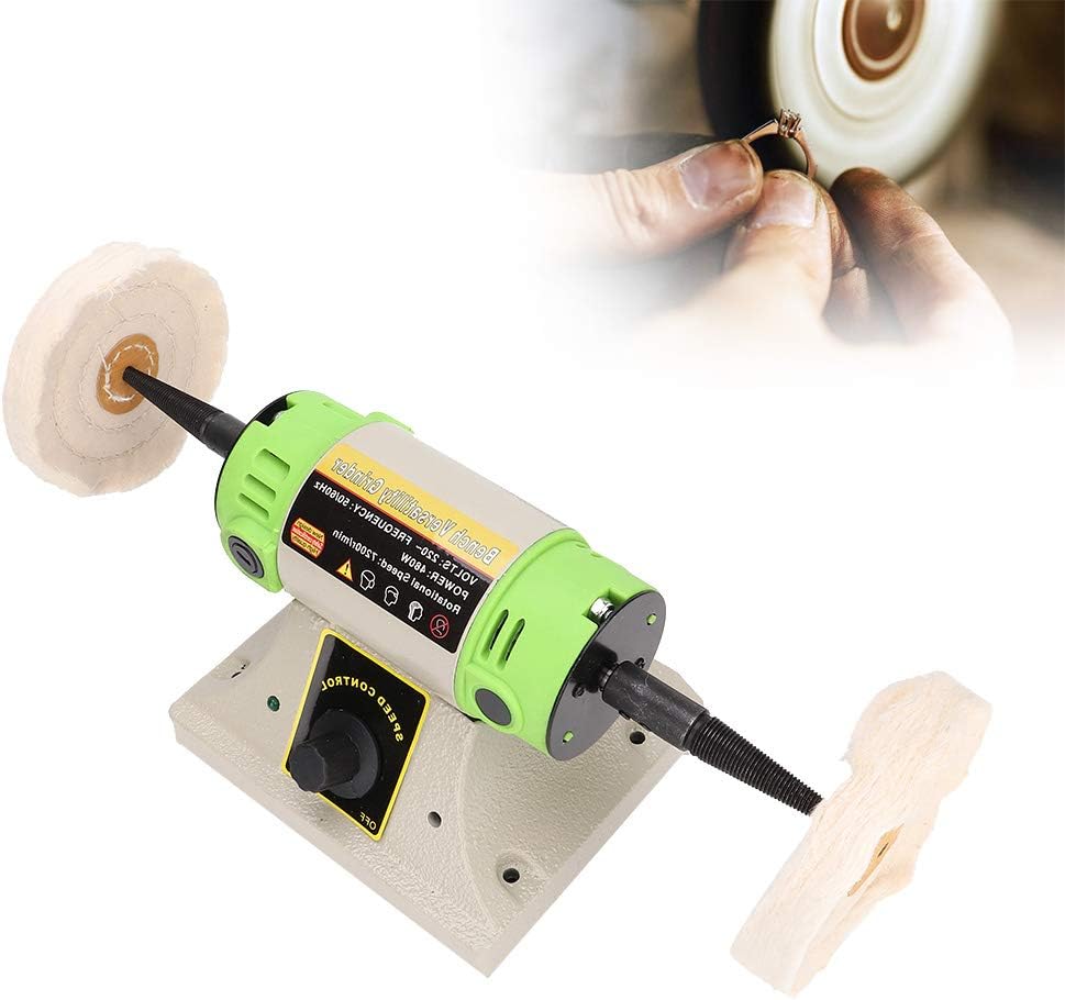 High Quality Desktop Double Head Bench Polisher Jewelry Polishing Buffer Grinder Machine, for