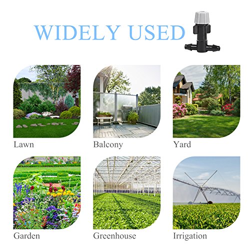 Yosooo Plastic Mist Misting Nozzle Sprinkler Tee Joints For Misting Watering Plant Flower Cooling System Home Garden Irrigation, 20pcs (60PCS)