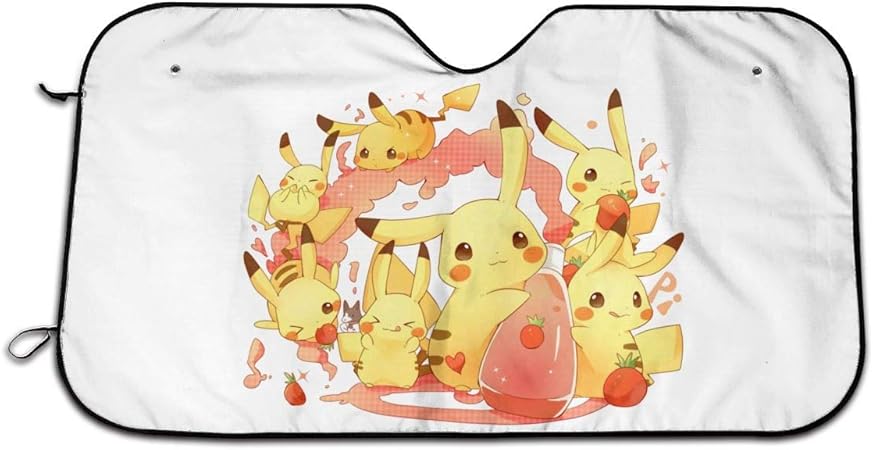 Amazon ポケモン 1 車用 ィー フロントガラスサカーサンシェード 個性的なデザイン紫外線対策 日焼け防止 折り畳み 日除け 車用品 車中泊 チ車の窓日除け車 フロントガラス用 展開寸法70 130cm 吸盤2個付 サンシェード 車 バイク