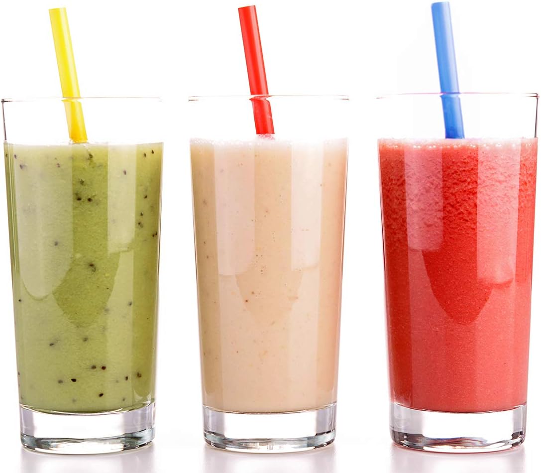 Jumbo Smoothie Straws, Assorted Colors [100 Pack]: Home & Kitchen