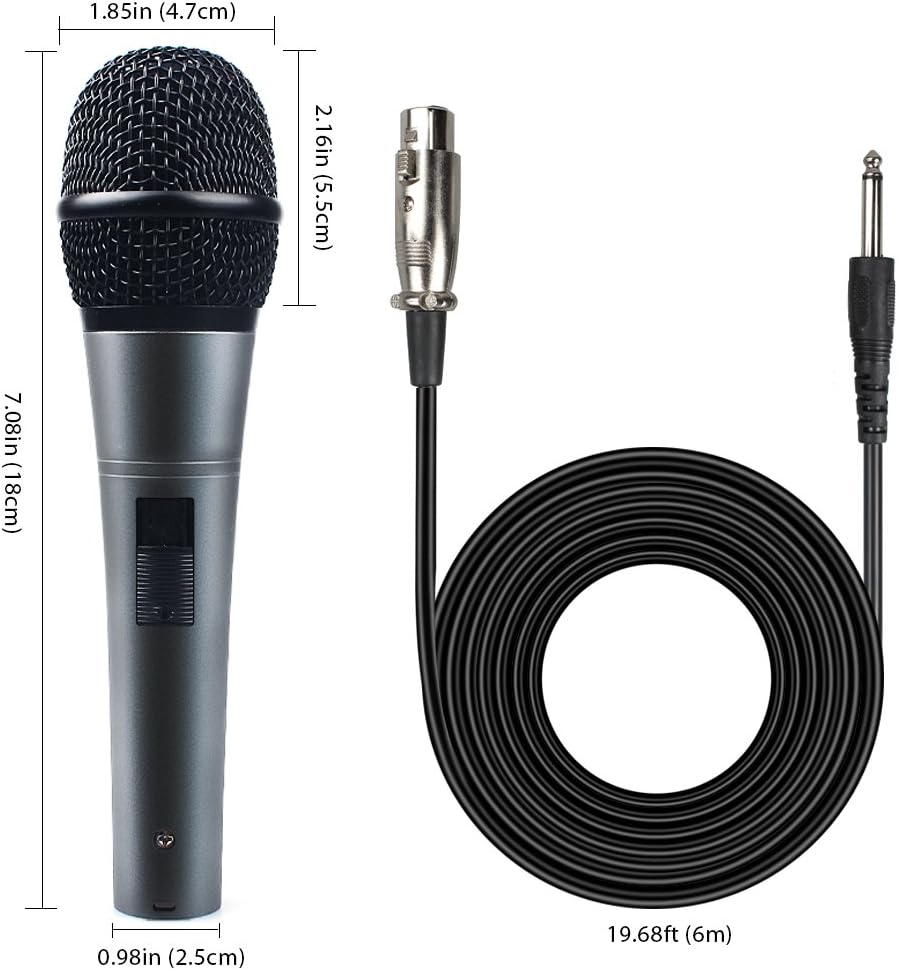 Professional Dynamic Cardioid Vocal Wired Microphone with 19.68 ft XLR Cable, MAONO AU-K04T 3 Pieces Metal Handheld Mic for Karaoke, Stage, Performance, Public Speaking, Home KTV: Musical Instruments