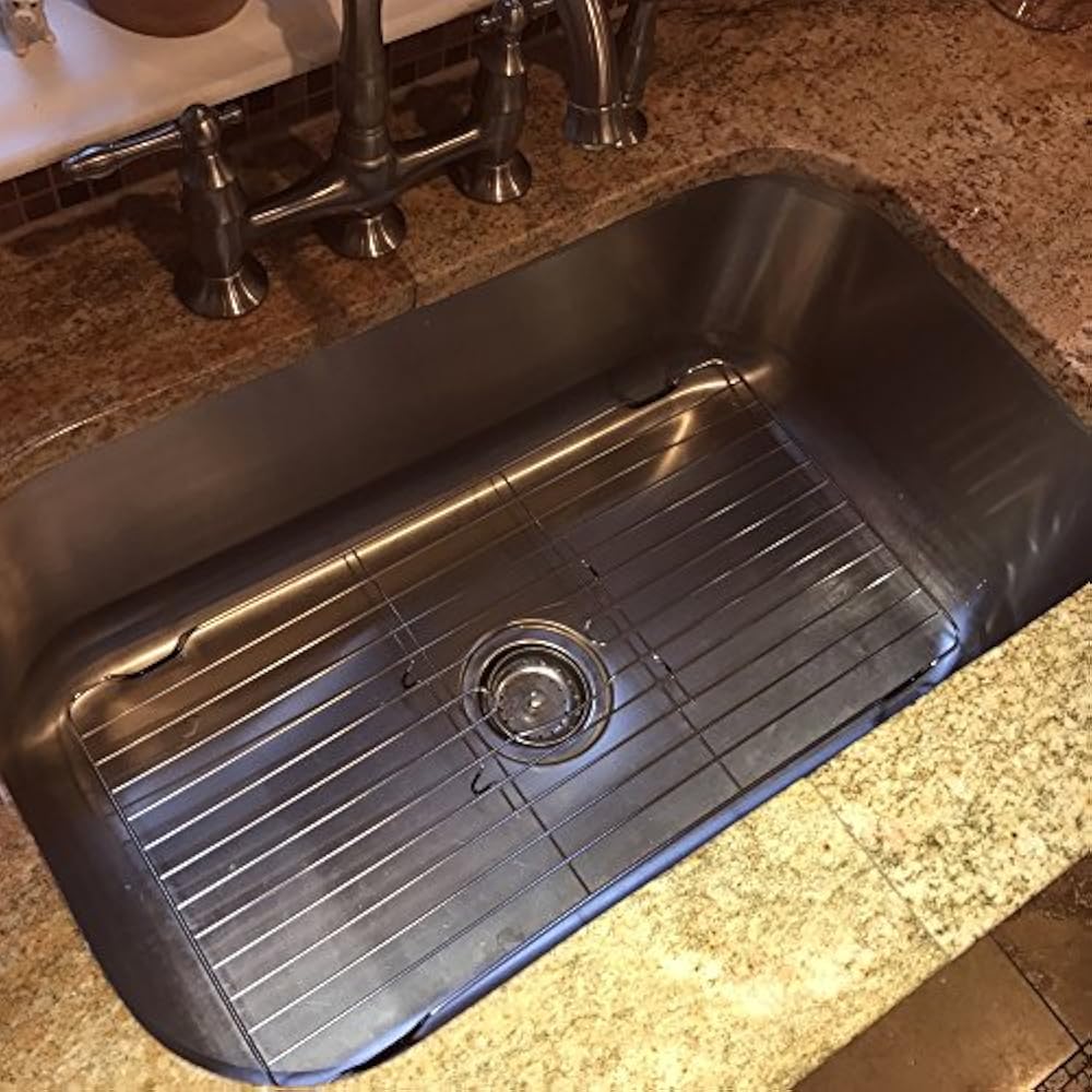 1424.8 Dish Racks Extra Large Sink Protector Grid, Stainless Steel Home