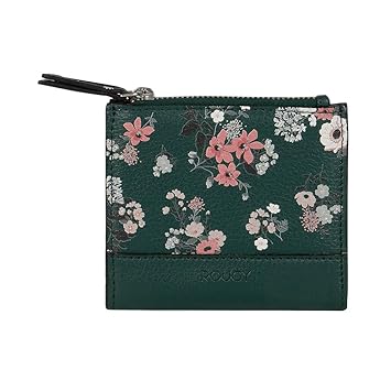 Robobull Multicolored Designer Printed Premium Faux Leather YKK Zipper Double Zip Fold Wallet (Floral Jungle Green)
