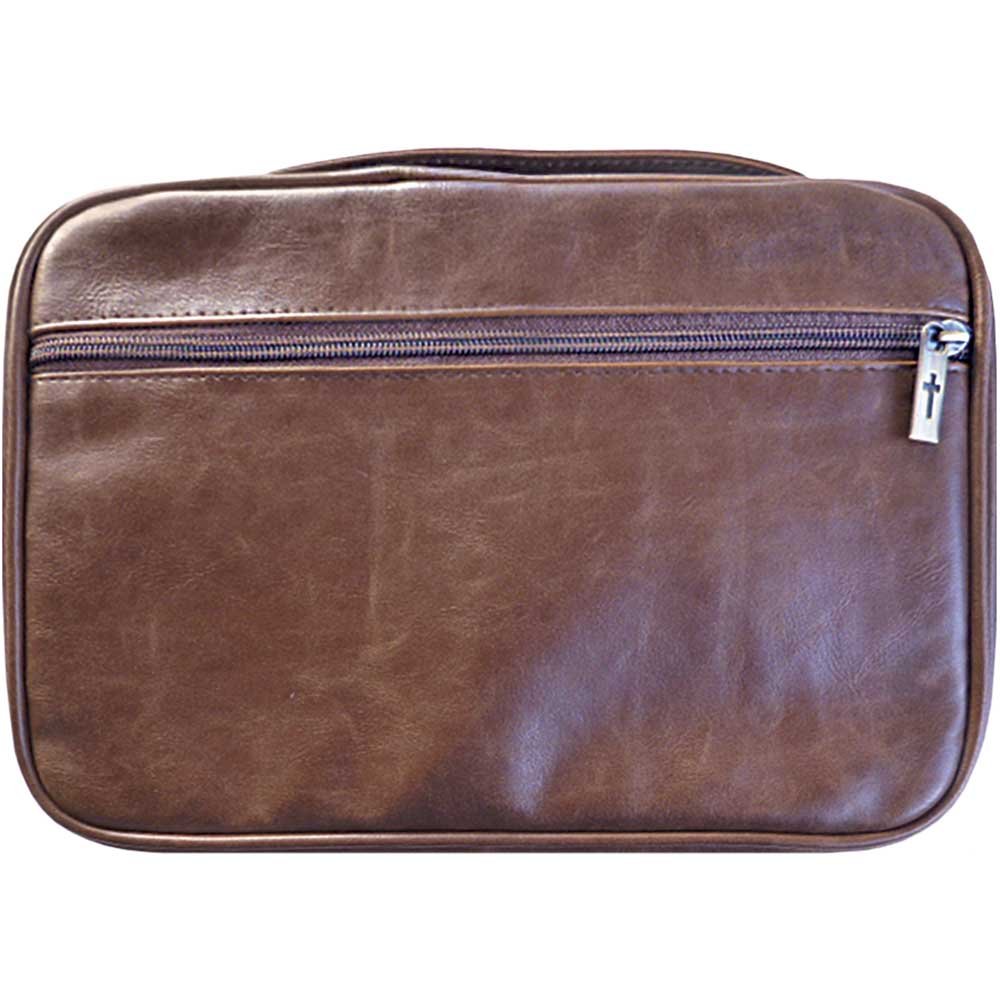 Bible Cover - Distressed Leather Look-Extra Extra Large-Brown by White Dove Designs