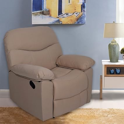 Evok Servia Single Seater Recliner Sofa (Light Brown)