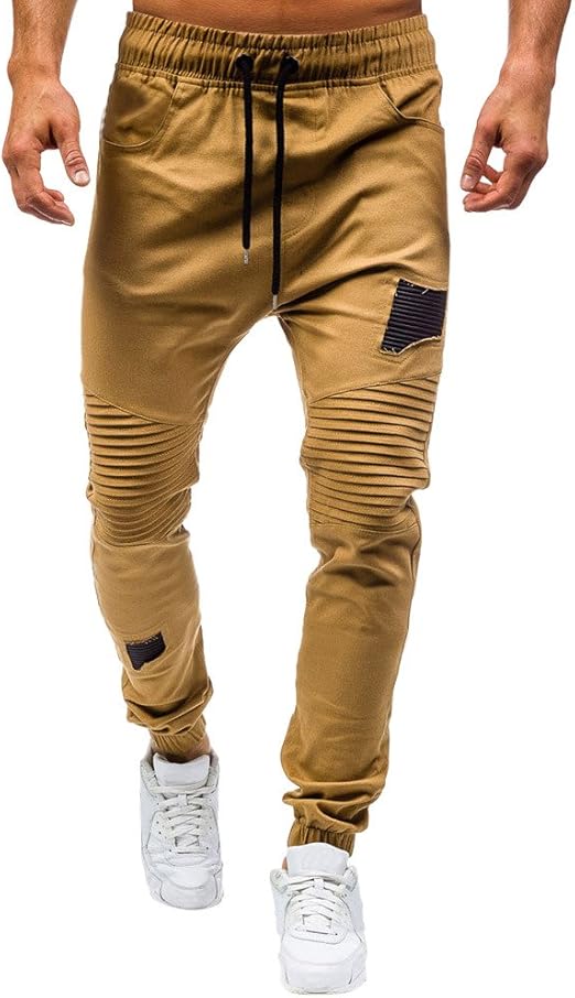 ZODOF Moda Hombres Sueltos Pantalones de Bolsillo Joggers Ocasionales