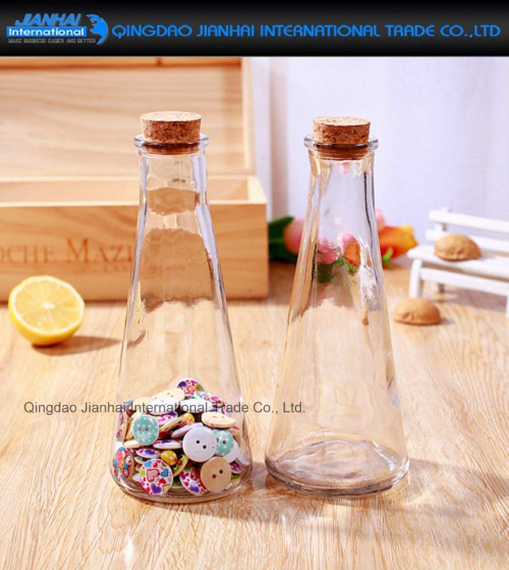 Buy Deep Enterprise New Arrival 400 Ml Creative Conical Bottle Clear Thin Juice Flower Container Glass Bottles With Cork Stopper Set Of 1 Online At Low Prices In India Amazon In