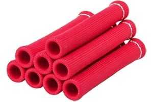 LSKASELUE 8 PCS Spark Plug Wire Boots, 6 Inch 1200° Heat Shield Thermal Protection Insulator Sleeve, Spark Plug Heat Cover Wr