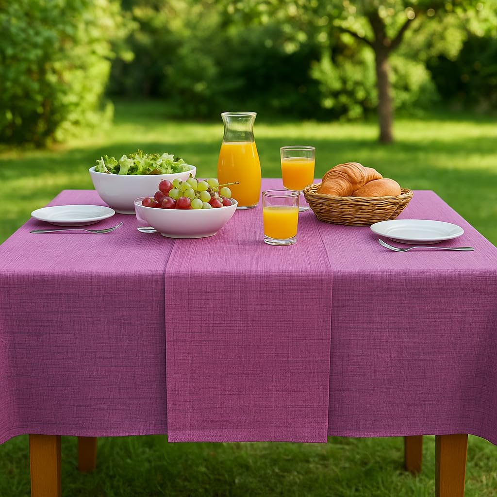 texpot Outdoor Table Linen Weatherproof for Outdoor and Indoor Use (130 x 160 cm, Dusky Pink)