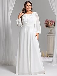 Ever-Pretty Women's Round Neck Long Lantern Sleeves