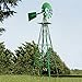 LEGENDARY-YES 8 Feet Ornamental Garden Windmill, Green and Yellow