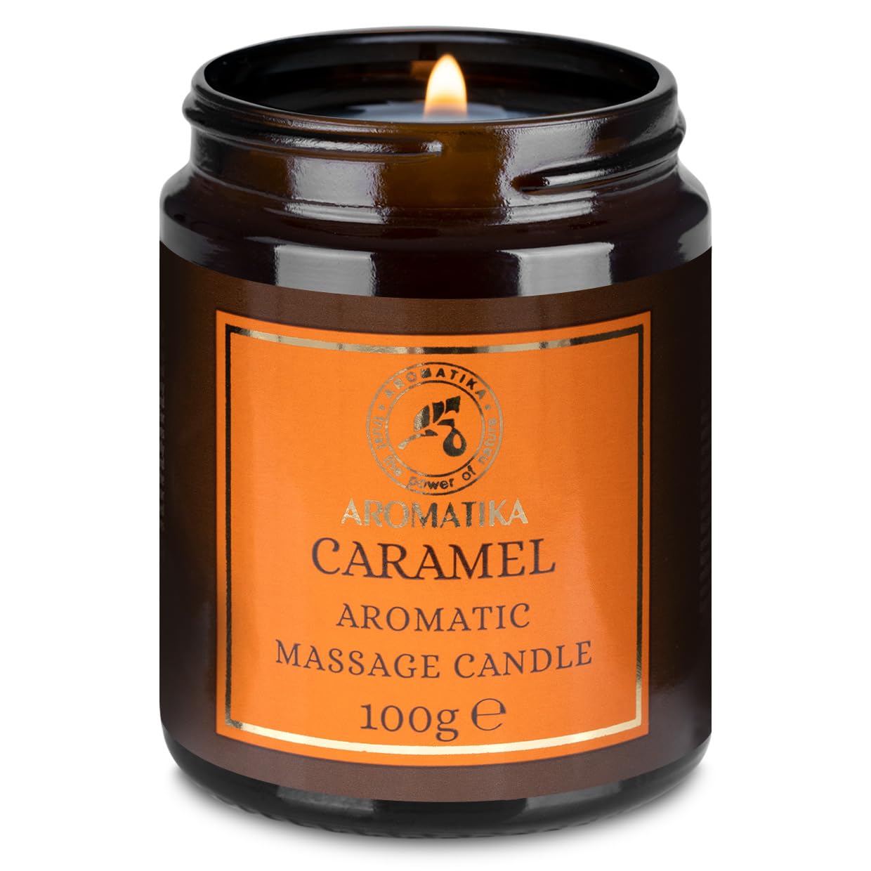 Scented Massage Candle Caramel 100g - Soy Wax Candle - Blend of Coconut and Almond Oils - Vanilla Oleoresin - Relaxing Massage Candle - Body Care - Calming - Beauty - Aromatherapy - Glass Candle Gift