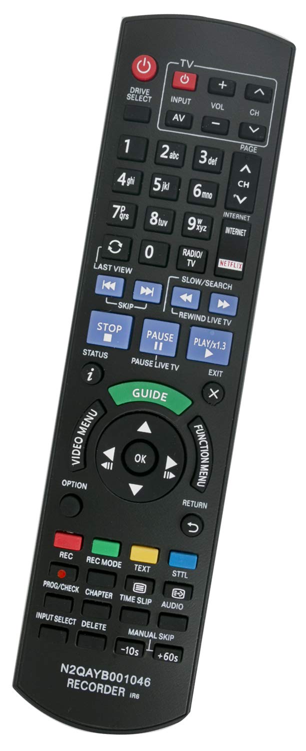 ALLIMITY N2QAYB001046 IR6 Remote Control Replacement for Panasonic Blu-ray Recorder DMR-BST720 DMR-BST835 DMR-BST950 DMR-BCT720EG DMR-BST835EG DMR-BST950EG DMR-BCT721 DMR-BCT755 DMR-BWT720 DMR-BCT720