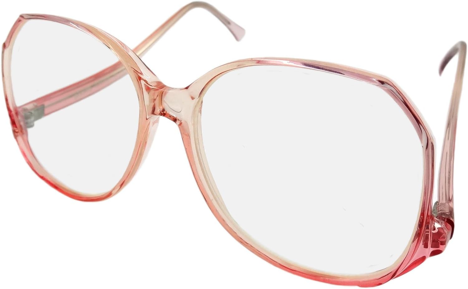 NEW FUNKY RETRO READING GLASSES CLEAR PINK FRAMES + 3.0