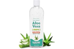 Eden Dews Organic Aloe Vera Gel 100% Pure & Natural Gel, Moisturizing, Face Skin & Hair Care, Sun Burn Relief, Hydrating & Soothing for Dry Skin Acne Razor Bumps, Made in USA, Unscented, 16 oz