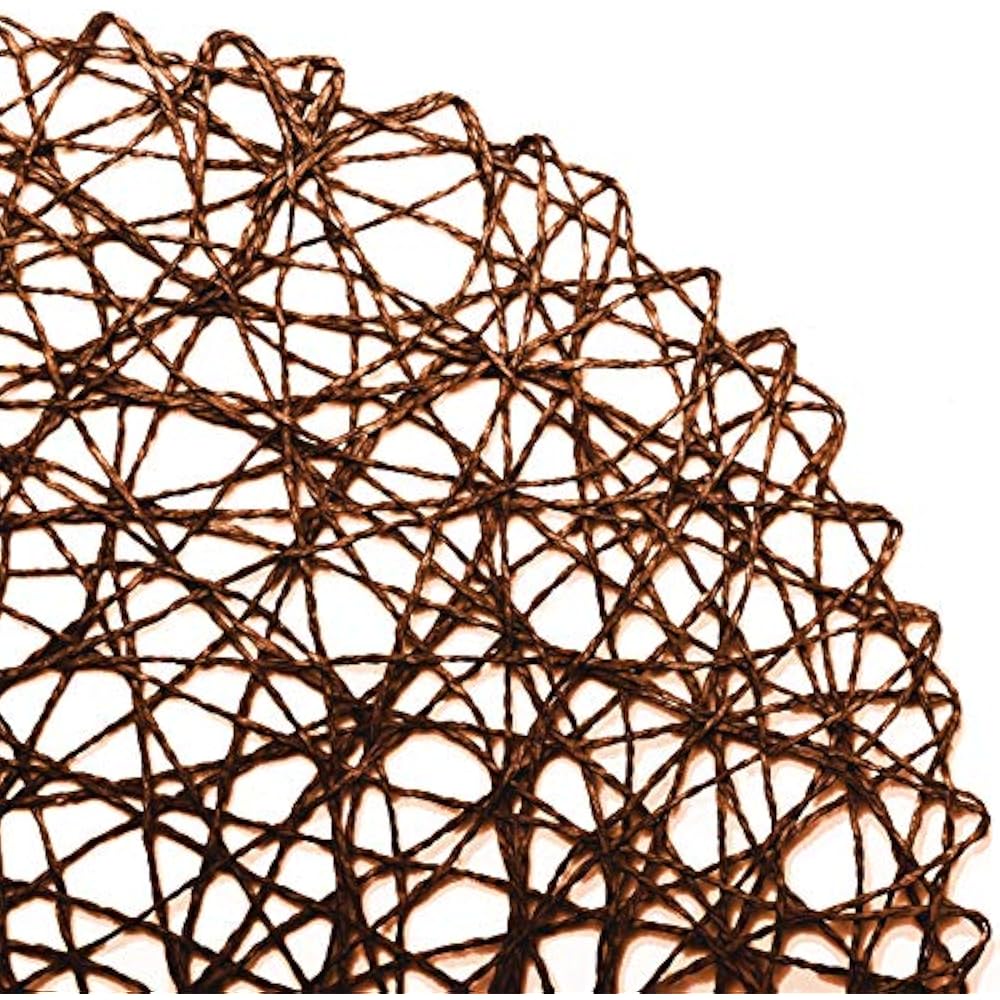 LuckyDream Round Paper Woven Placemats, 15inch, Set Of 12, Durable 100