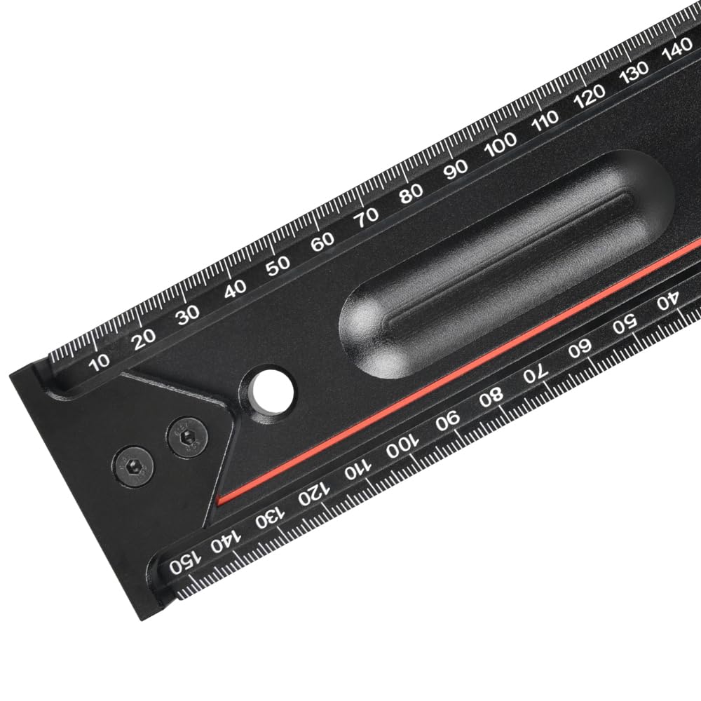 AI Gear Thickened Heavy Duty DIY Aluminium Ruler with Dual Scale, Precise and Durable for DIY 30cm Length