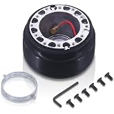 AJP Distributors Upgrade JDM 6 Hole Bolt Pattern Steering Wheel Adapter Hub Removable Quick Release Connector Boss Kit Compatible/Replacement For Eclipse 1G 2G 3G DSM Talon Laser Galant Lancer Mirage
