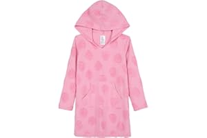 Saint Eve Kids Girls Hooded Terry Cover-Up Dress Long Sleeve Pullover with Front Pocket Soft Terrycloth with Summer Graphics