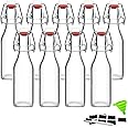 ZEBEIYU Swing Top Glass Bottles 8 oz with Airtight Lids for Home Brewing, Kombucha, Kefir, Vanilla Extract, Beer, Oil, Vinega