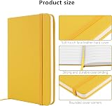 Lefute A6 Notebooks Pocket Notebook Hardback 160 Pages Yellow PU Leather view 3